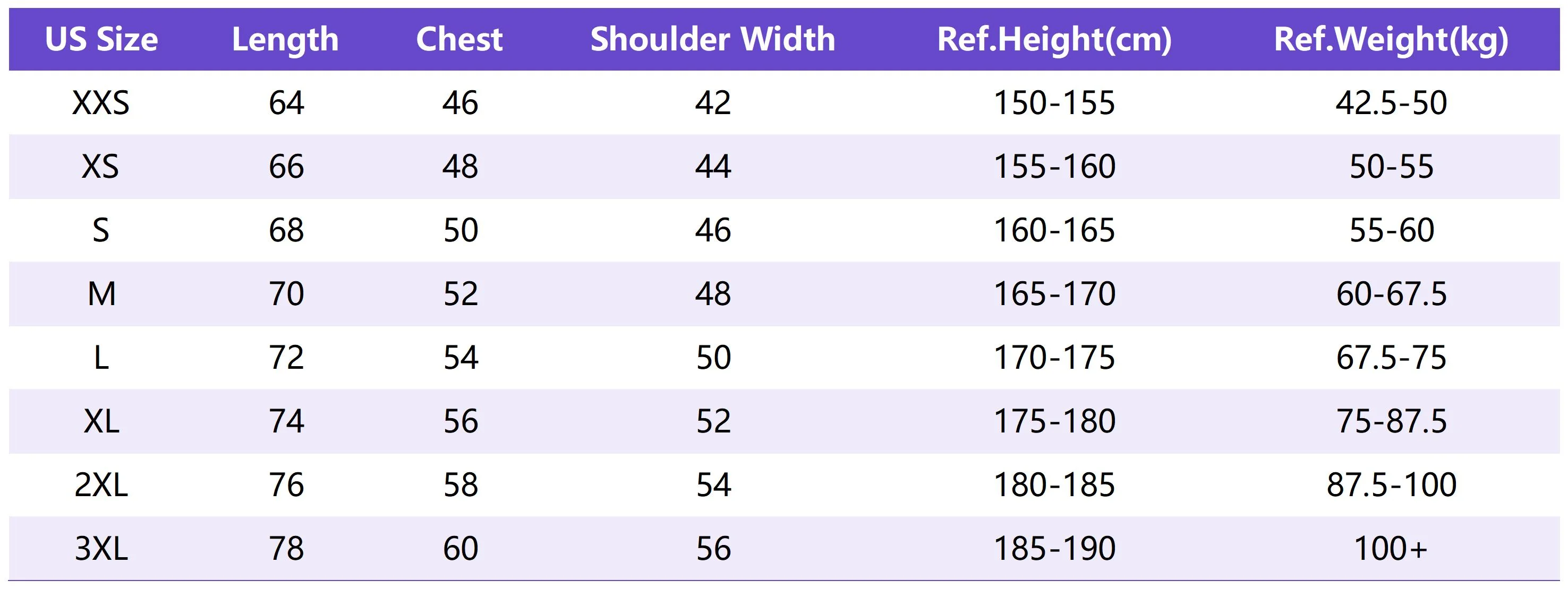Lu Po004 Sizing Chart